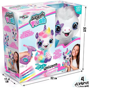 AIRBRUSH PLUSH Pehme mänguasi õhupintsliga Ükssarvik, 25 cm