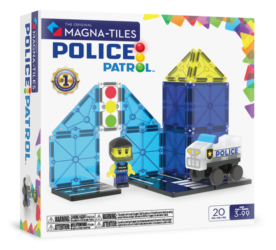 MAGNA-TILES magnetkonstruktori komplekt Politseipatrull, 20 osa