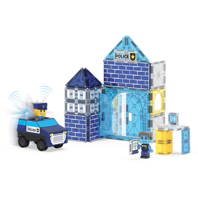 MAGNA-TILES magnetkonstruktori komplekt Politseijaoskond, 35 osa