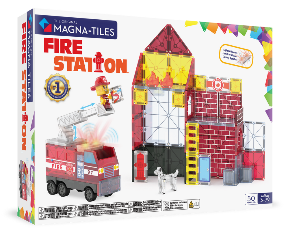 MAGNA-TILES magnetkonstruktori komplekt Tuletõrjedepoo, 50 osa