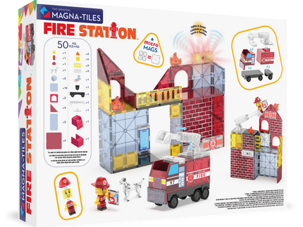 MAGNA-TILES magnetkonstruktori komplekt Tuletõrjedepoo, 50 osa