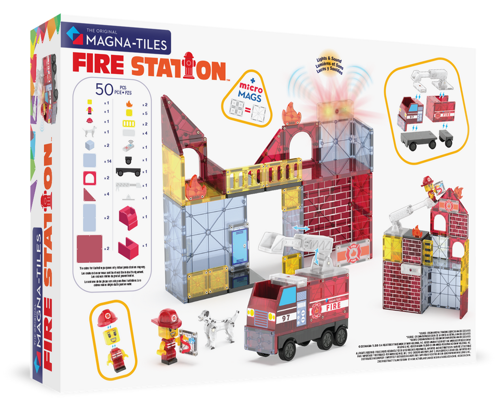 MAGNA-TILES magnetkonstruktori komplekt Tuletõrjedepoo, 50 osa