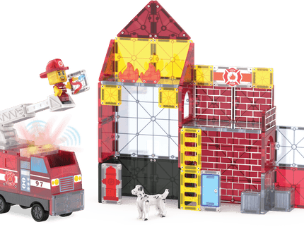 MAGNA-TILES magnetkonstruktori komplekt Tuletõrjedepoo, 50 osa
