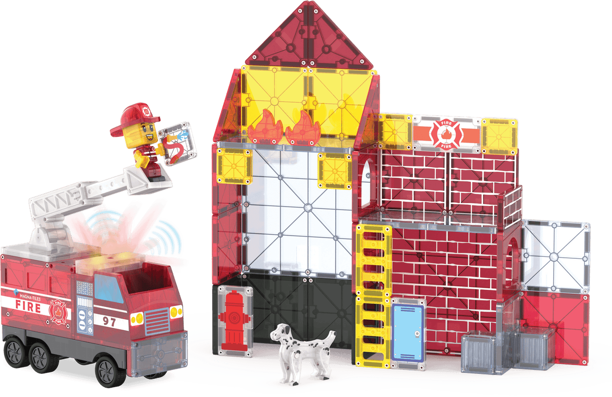 MAGNA-TILES magnetkonstruktori komplekt Tuletõrjedepoo, 50 osa