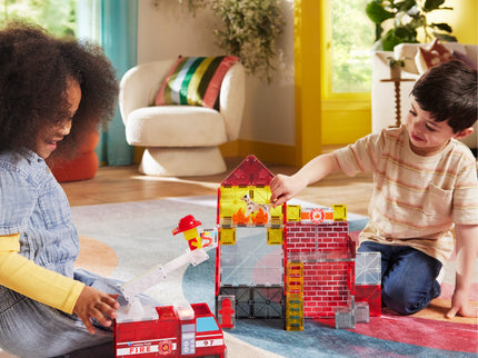 MAGNA-TILES magnetkonstruktori komplekt Tuletõrjedepoo, 50 osa