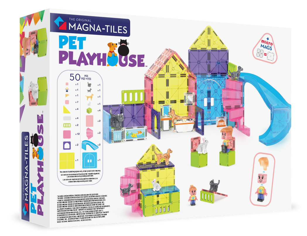 MAGNA-TILES magnetkonstruktori komplekt Lemmiklooma mängumaja, 50 osa