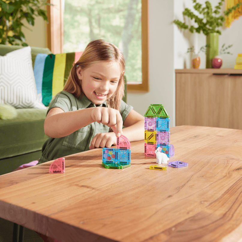 MAGNA-TILES Micromags magnetkonstruktori reisikomplekt Spring Garden, 24 osa