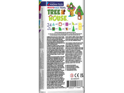 MAGNA-TILES Micromags magnetkonstruktori reisikomplekt Treehouse, 24 osa