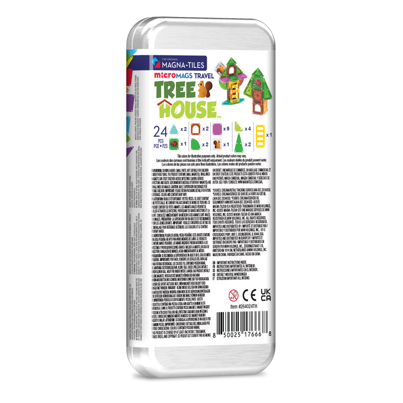 MAGNA-TILES Micromags magnetkonstruktori reisikomplekt Treehouse, 24 osa