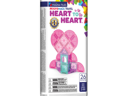 MAGNA-TILES Micromags magnetkonstruktori reisikomplekt Heart to Heart, 26 osa
