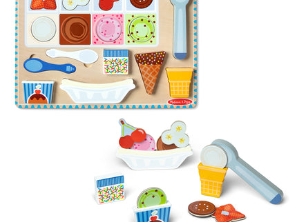 MELISSA &amp; DOUG Puidust magnetiline pusle - mängukomplekt, jäätis