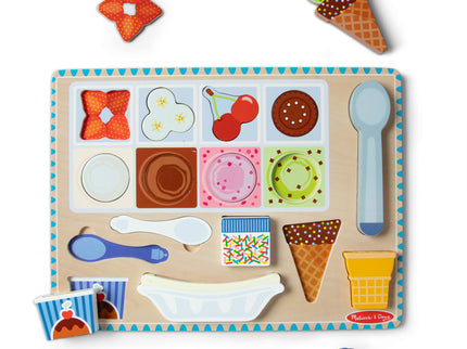 MELISSA &amp; DOUG Puidust magnetiline pusle - mängukomplekt, jäätis