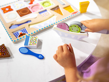 MELISSA &amp; DOUG Puidust magnetiline pusle - mängukomplekt, jäätis