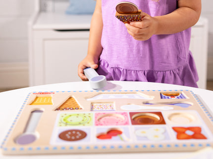 MELISSA &amp; DOUG Puidust magnetiline pusle - mängukomplekt, jäätis