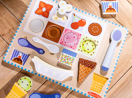 MELISSA &amp; DOUG Puidust magnetiline pusle - mängukomplekt, jäätis