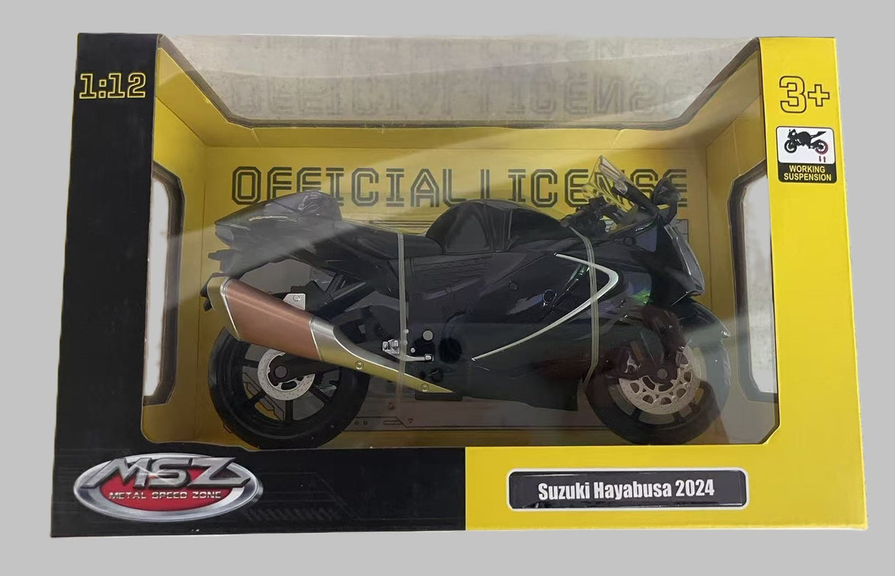 MSZ metallist mudelmootorratas Suzuki Hayabusa 2024, skaala 1:12