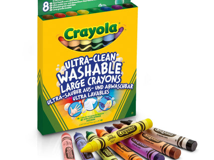 CRAYOLA 8 suurt pestavat rasvakriiti Ultra Clean