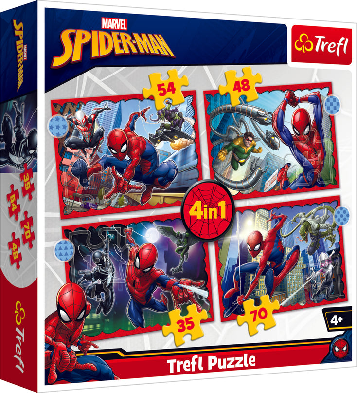 TREFL SPIDER-MAN Puslede komplekt 4 in 1 Ämblikmees