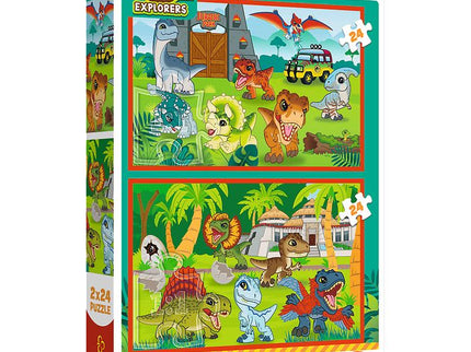 TREFL JURASSIC WORLD puslede komplekt Väikesed dinosaurused, 2x24 osa