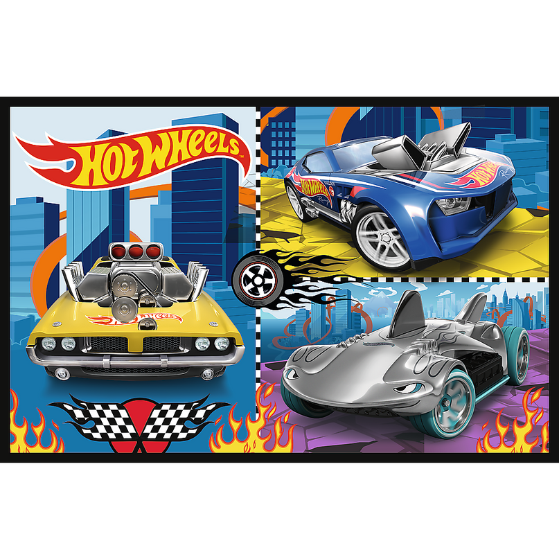 TREFL HOT WHEELS puslede komplekt Mänguautod, 2x70 osa