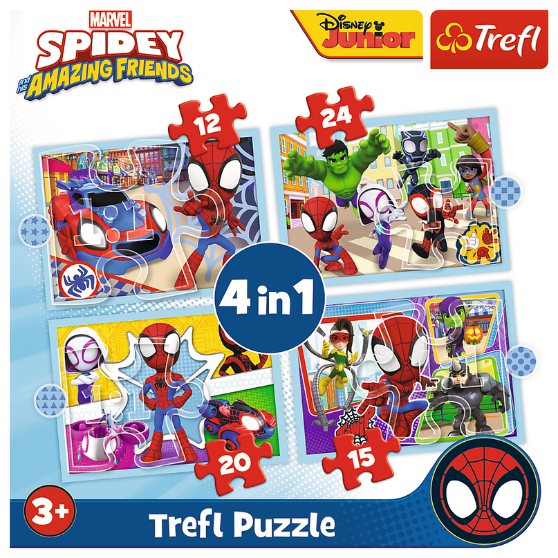 TREFL SPIDER-MAN Puslekomplekt 4in1 Spidey