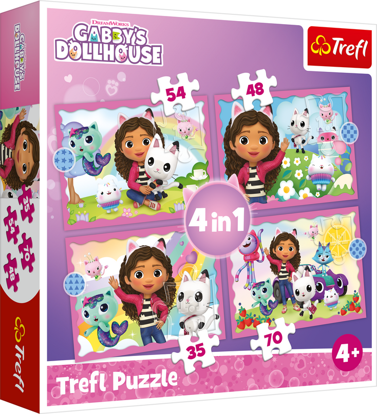 TREFL GABBY´S DOLLHOUSE Pusle komplekt, 4 tk