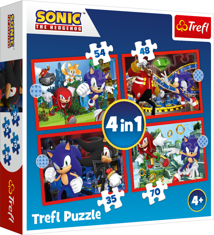 TREFL SONIC Puslede komplekt 4 in 1 Sonic