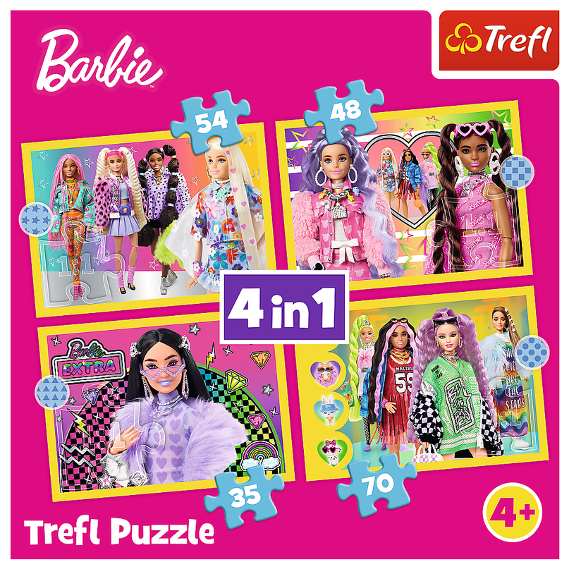 TREFL BARBIE Puslede komplekt 4 in 1