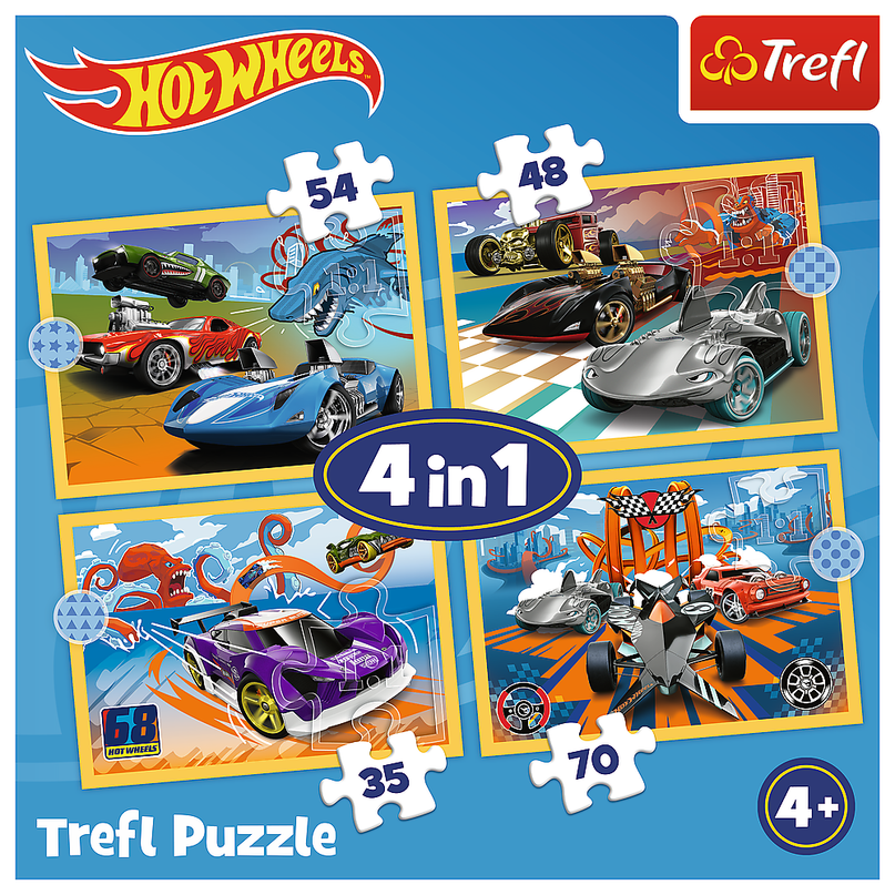 TREFL HOT WHEELS Puslede komplekt 4 in 1