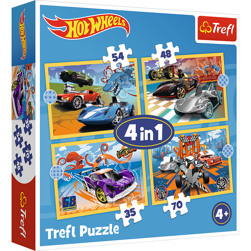 TREFL HOT WHEELS Puslede komplekt 4 in 1