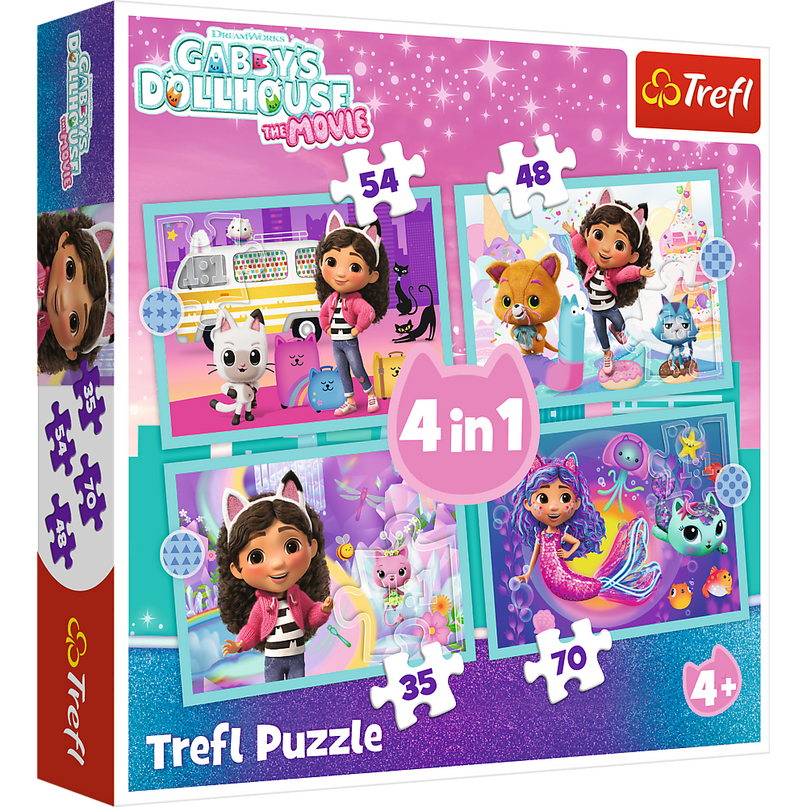 TREFL GABBY´S DOLLHOUSE Pusle komplekt, 4 tk