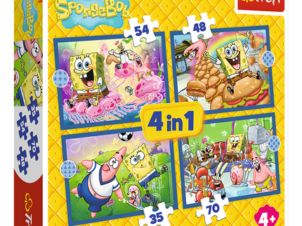 TREFL SPONGEBOB Puslede komplekt 4 in 1  Käsnakalle