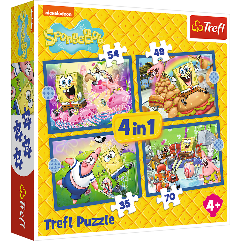 TREFL SPONGEBOB Puslede komplekt 4 in 1 Käsnakalle