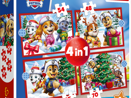 TREFL PAW PATROL Puslede komplekt, 4 tk, Jõulupusle