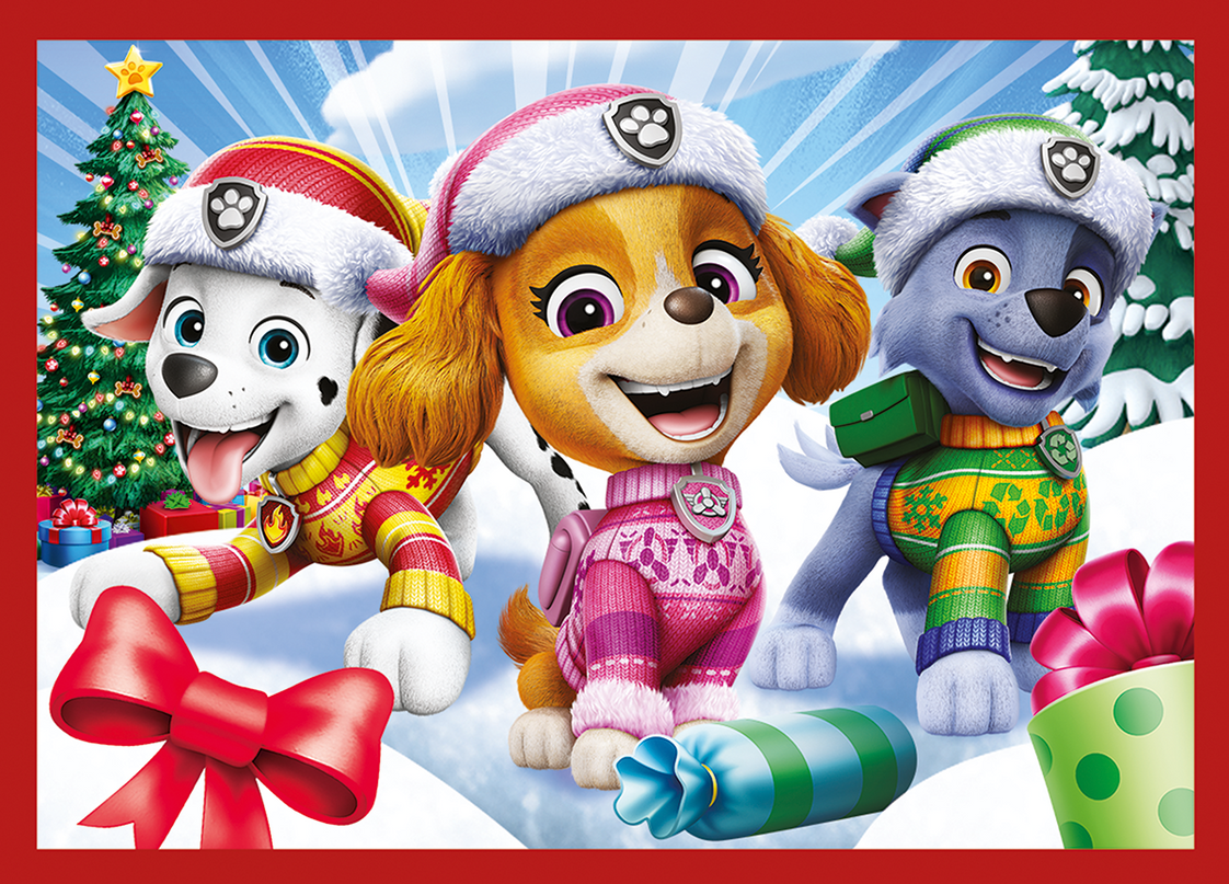 TREFL PAW PATROL Puslede komplekt, 4 tk, Jõulupusle