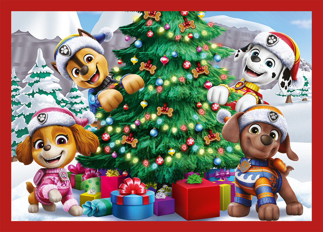 TREFL PAW PATROL Puslede komplekt, 4 tk, Jõulupusle
