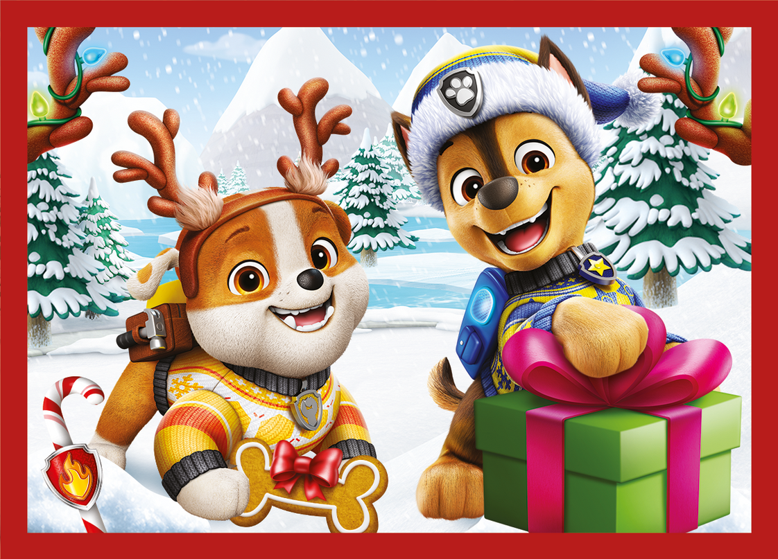 TREFL PAW PATROL Puslede komplekt, 4 tk, Jõulupusle