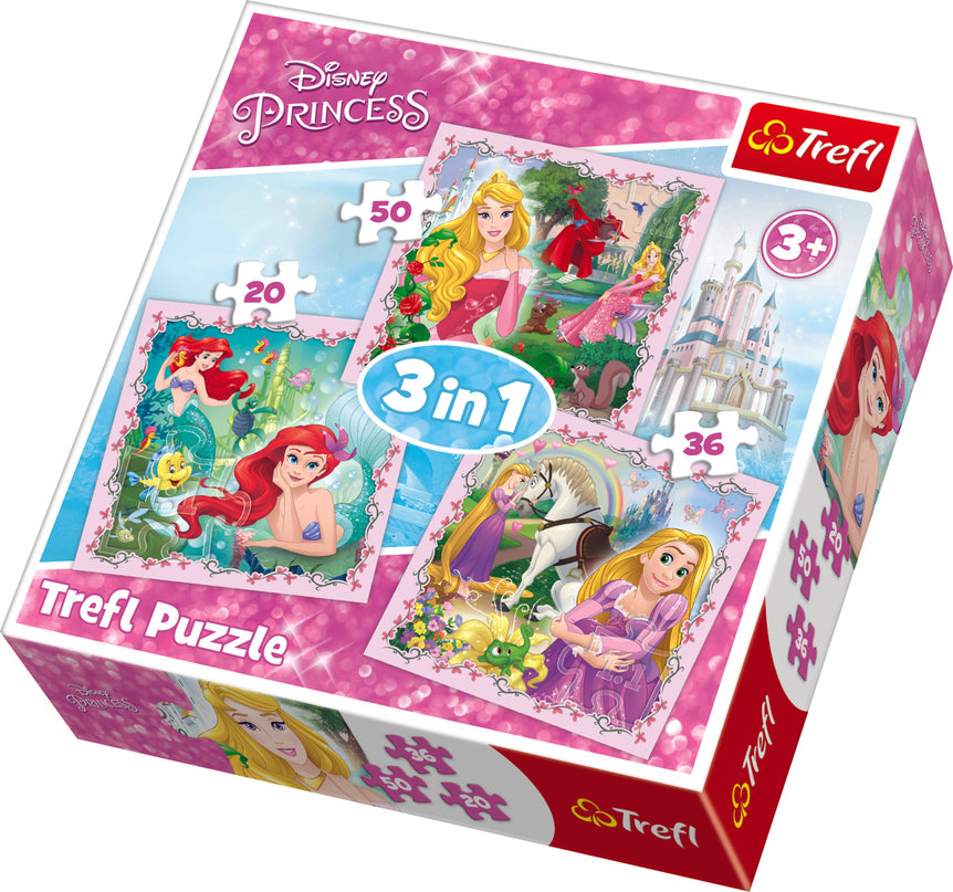TREFL DISNEY PRINCESS Pusle komplekt 3 in 1, Printsessid