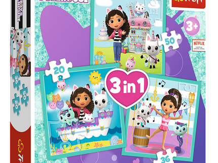 TREFL GABBY´S DOLLHOUSE Pusle komplekt 3 in 1