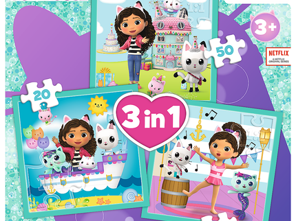TREFL GABBY´S DOLLHOUSE Pusle komplekt 3 in 1