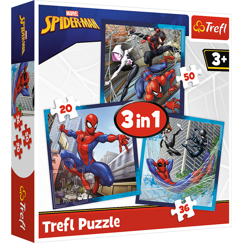 TREFL SPIDER-MAN Pusle komplekt Ämblikmees, 3 tk