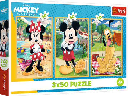 TREFL DISNEY MICKEY MOUSE puslede komplekt Hiired puhkusel, 3x50 osa