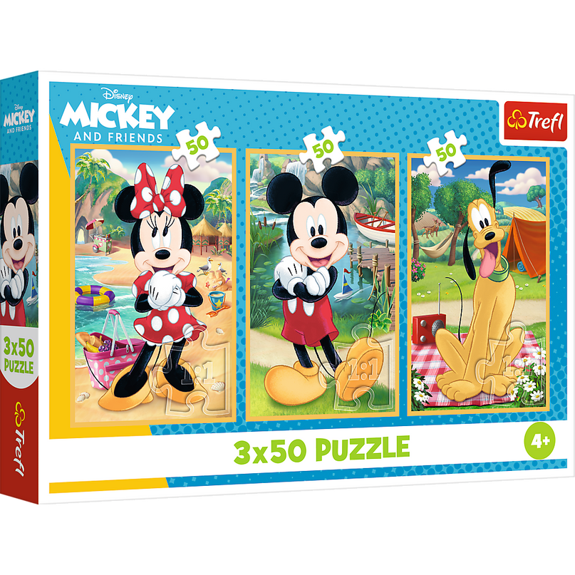 TREFL DISNEY MICKEY MOUSE puslede komplekt Hiired puhkusel, 3x50 osa