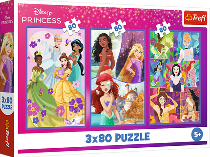 TREFL DISNEY PRINCESS puslede komplekt Sõbrad, 3x80 osa