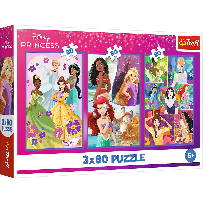 TREFL DISNEY PRINCESS puslede komplekt Sõbrad, 3x80 osa