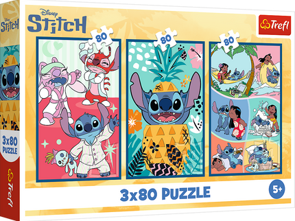 TREFL DISNEY STITCH puslede komplekt Stitchi maailm, 3x80 osa
