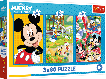 TREFL DISNEY MICKEY MOUSE puslede komplekt Miki-Hiire tiim, 3x80 osa