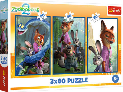 TREFL DISNEY puslede komplekt Zootropolis, 3x80 osa