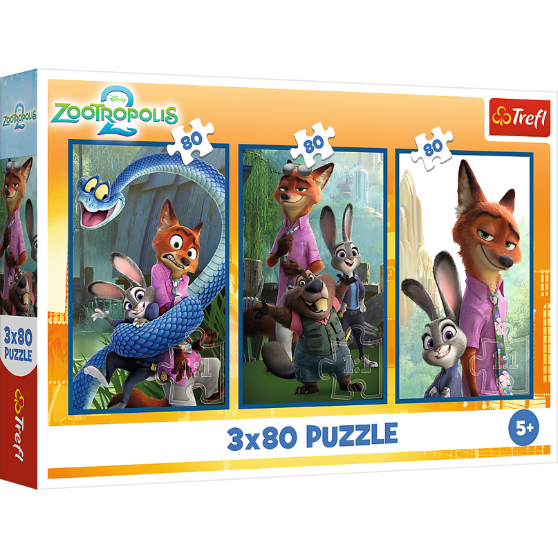 TREFL DISNEY puslede komplekt Zootropolis, 3x80 osa