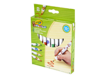 CRAYOLA MINIKIDS 8 suurt dekoreeritud pliiatsit
